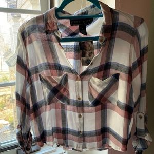 Polly & Esther Cropped Flannel NWT